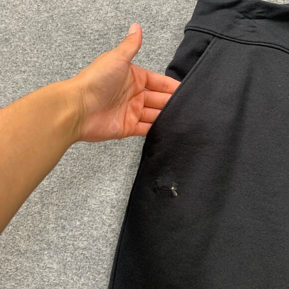 Under Armour Shorts Womens M Medium Black Fitted Side Zip 9 In Inseam Pockets - Picture 3 of 11